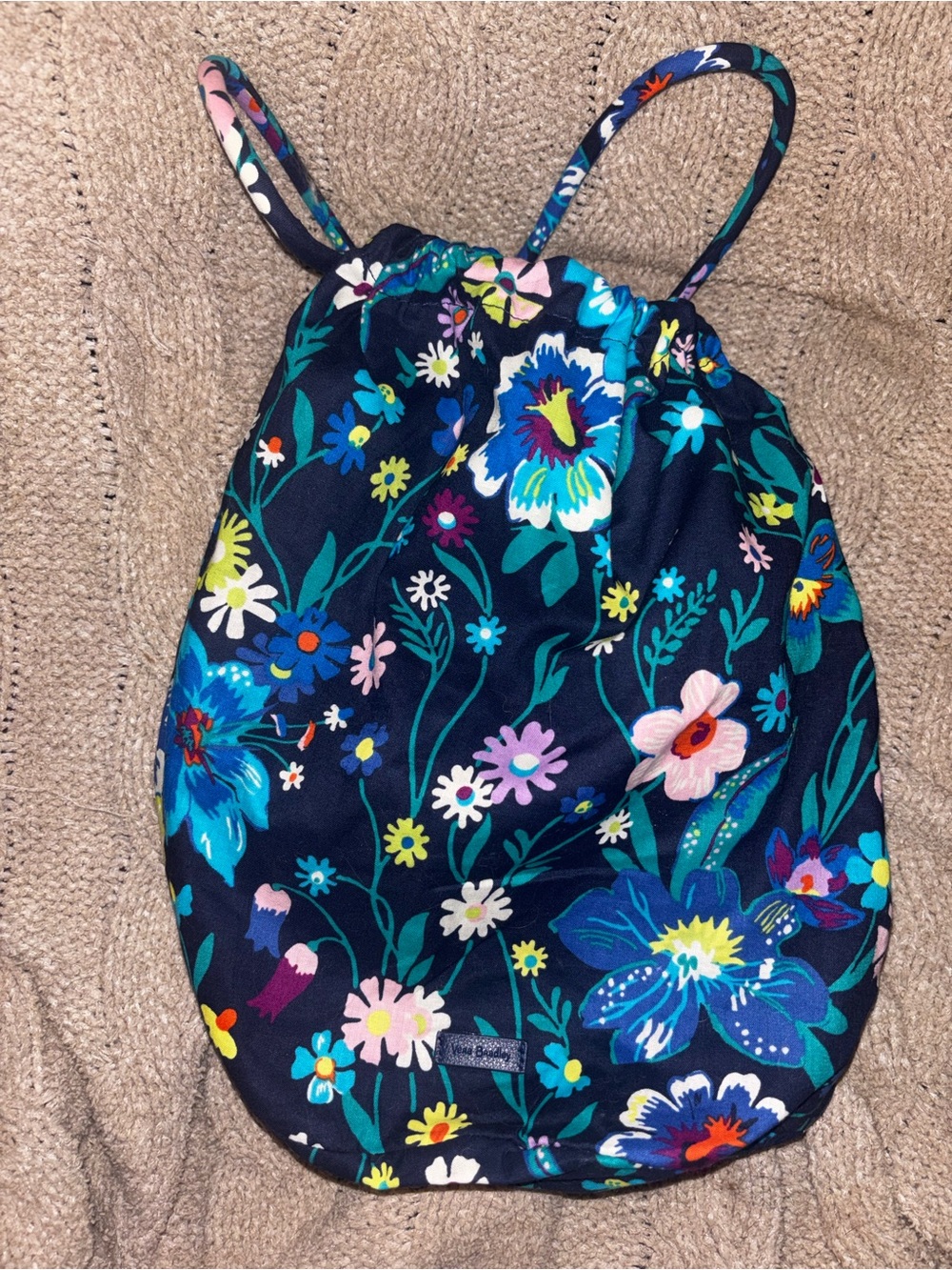 Vera Bradley Iconic Ditty Bag Moonlight Garden Floral Drawstring NWT